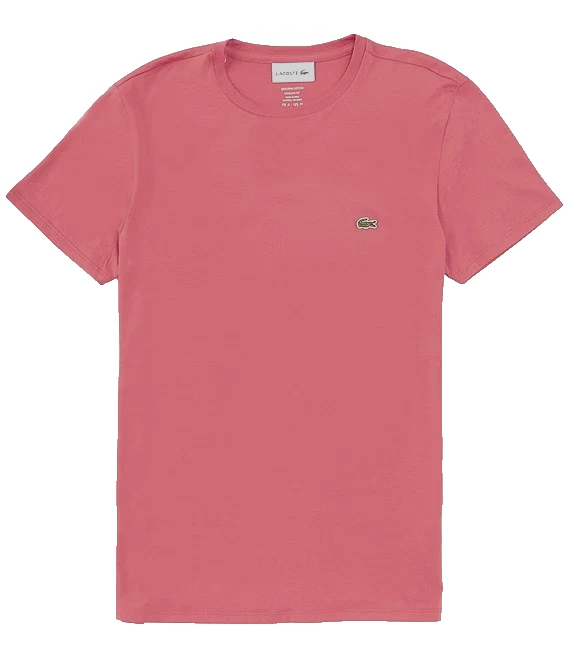 Camiseta Lacoste Para Hombre Talla 3XL-Big Pima Algodón Calce Regular SS Crew Rosa Foto 1 de 1