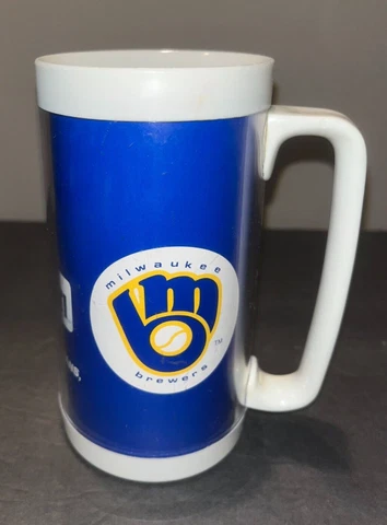 Vintage Milwaukee Brewers Beer Mug 94WKTI Lite Beer SGA Plastic Insulated 16oz Cover