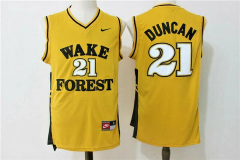 Tim Duncan #21 Wake Forest Demon Deacons Men's Basketball Jersey - S to 5XL Cover