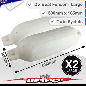2X LARGE 580mm Inflatable Boat FENDER Heavy Duty Marine Buffer Twin Eye Buoy - Picture 1 of 2