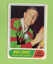 #D382.  1969 SOUTH SYDNEY RABBITOHS  SCANLENS RUGBY LEAGUE CARD #21 RON COOTE