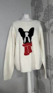 Cupcakes And Cashmere Dog Print Jumper Boston Terrier French Bulldog Size XL New - Picture 1 of 7