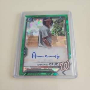 2021 Bowman Chrome #CPA-AC Armando Cruz /99 Green Atomic Refractor 