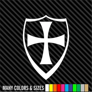 Maltese Cross with Shield Vinyl Decal Sticker Car Bumper Knights Choppers - Picture 1 of 15