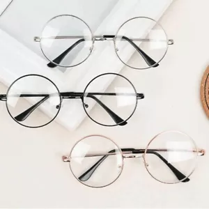 Blue Light Filtering Glasses Fashion Round Glass Korea Style Black Silver Pink - Picture 1 of 6