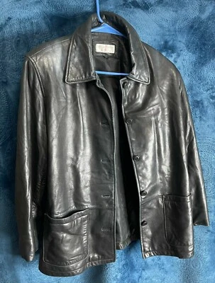 Chaqueta de cuero suave negra Parisian Signature para mujer talla 8 Foto 1 de 4