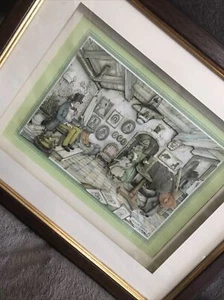 GERAHMTER ANTON PIECK FOTOGRAF 3D KUNST GESCHICHTET DECOUPAGE GLASIERTER SCHATTENKASTEN 16x13 - Bild 1 von 12