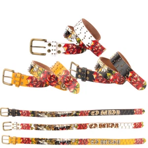 Cinturón de cuero para niñas Ed Hardy EH3131 boca abierta tigre - Imagen 1 de 16