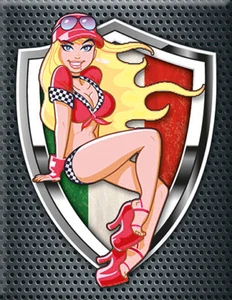 Vespa Emblem Kaskade Aufkleber Pin up Girl - Bild 1 von 1
