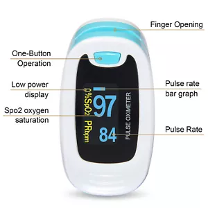 Finger Pulsoximeter Blutsauerstoff SpO2 Monitor Herzfrequenz Patientenmonitor OLED - Bild 1 von 11