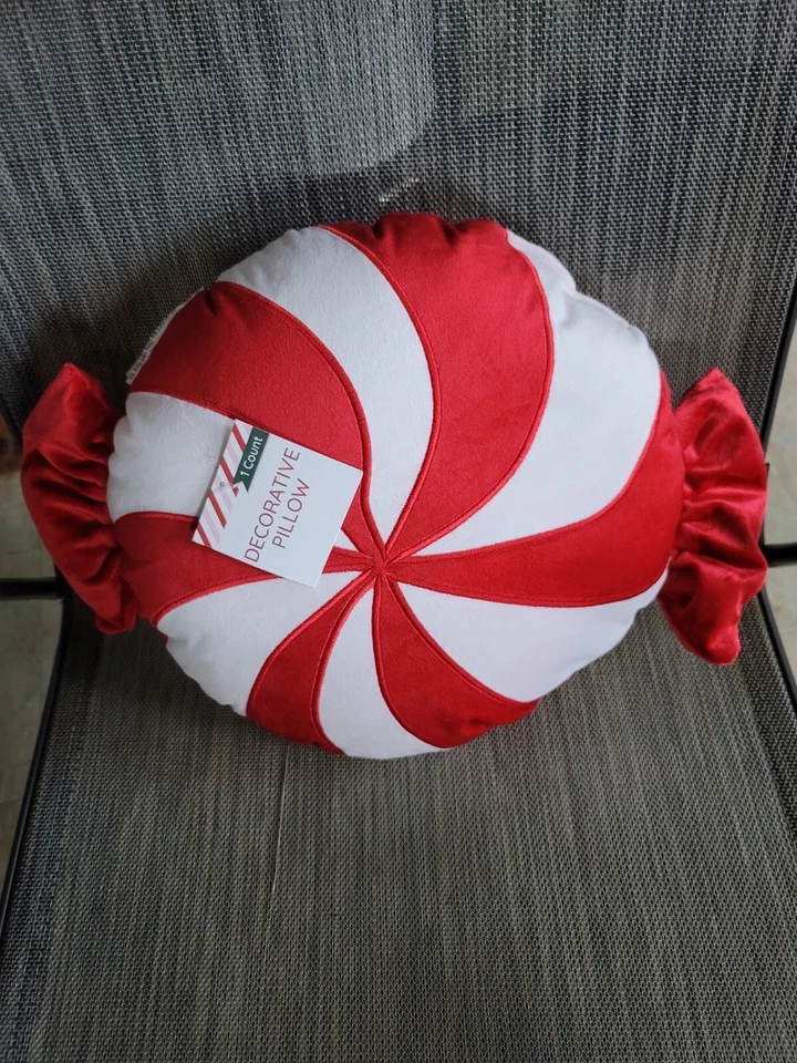 2024 Target Bullseye Playground Christmas Peppermint Candy Plush Throw Pillow - Image 1 of 1