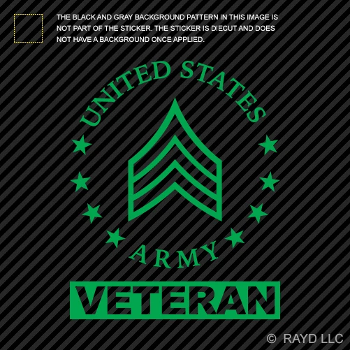Calcomanía troquelada E-5 sargento veterano del ejército de Estados Unidos SGT OR-5 E5 Foto 1 de 1