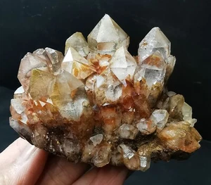 292g Top Natural Clear Transparent Red Ghost Quartz Crystal Cluster Specimen - Picture 1 of 24
