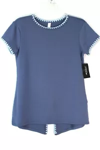 Top IDEOLOGY Activewear maglia SS coperta cucitura taglia small blu Koi vendita al dettaglio $39,50 - Foto 1 di 3