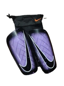 Shin Gards NIKE MERCURIAL SHIN GUARDS.  XL . Black And Purple In Net Bag. - Picture 1 of 3