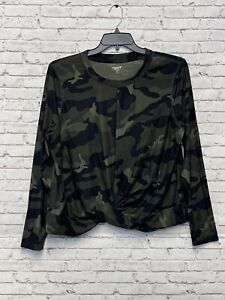 Old Navy Active Womens Size XXL Long Sleeve Shirt Camouflage Stretch Twist Front