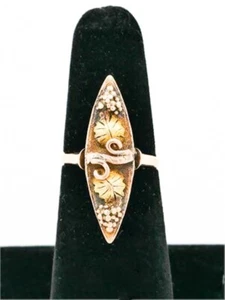 10k Solid Gold Tri-Color Grapes/Leaves Ring, Sz 5.25 Antique - Picture 1 of 3