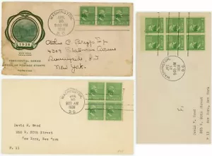 USA #804 #804b #839 George Washington 1c Postage FDC First Day Issue Covers - Picture 1 of 4