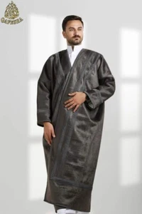 Bestickte Herren Farwa Bisht Mantel Longjacke, BIG SIZE "XXL" فروة رجالية مخمل - Bild 1 von 7