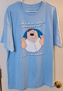 Loot Crate Wear Family Guy Peter I Am Married Light Blue T-Shirt XL - Picture 1 of 4