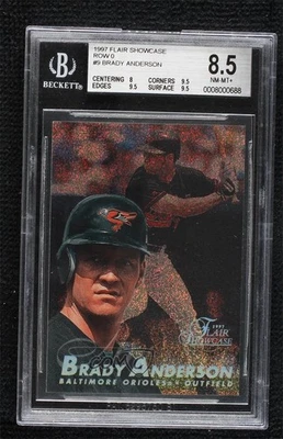 1997 Flair Showcase Row 0 Brady Anderson #9 BGS 8.5 - Image 1 of 2