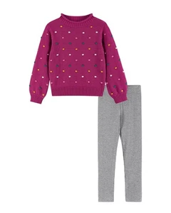 Andy & Evan 3D Bobbles Sweater & Ribbed Legging Set - Picture 1 of 4