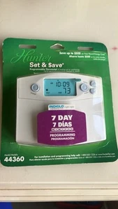 NEW! Hunter Set & Save 7-Day Programmable Thermostat 44360 Heat Cool Indiglo LCD - Picture 1 of 4