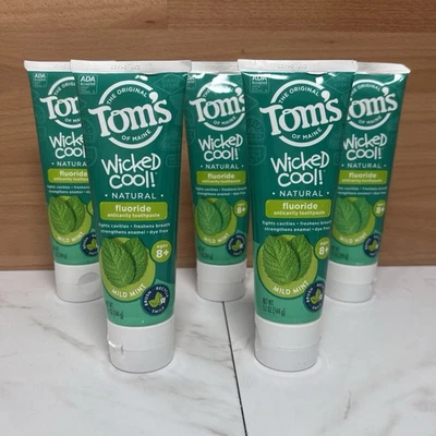 1 Tom’s Wicked Cool!天然氟化物抗腔牙膏,8 岁 + 轻度完好 — 第 1/4 张图片