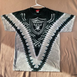 T-shirt vintage Oakland Raiders tie dye splash majestic taglia L - Foto 1 di 6