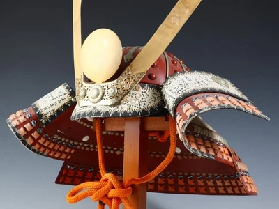 Nice Beautiful Vintage Samurai Kabuto Wearable Helmet Tsushima -Popular Red- - Image 1 of 4