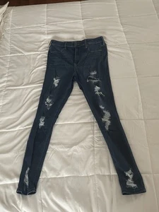 Hollister Juniors High Rise Distressed Jeggings Size 11 - Picture 1 of 3