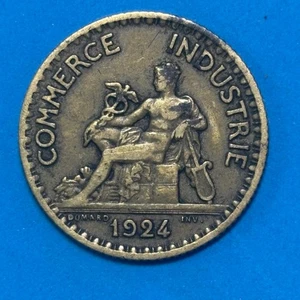 Vintage 1924 Commerce Industrie Bon Pour ! Franc Commerce Token - Picture 1 of 2