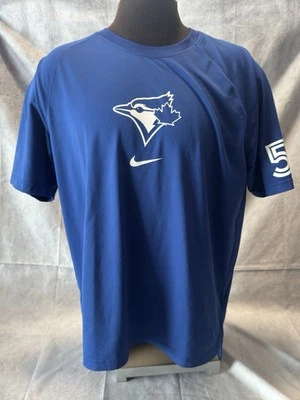 NIKE Toronto Blue Jays Erik Swanson #50 Equipo Edición Calentamiento Camisa Para Hombre XL Foto 1 de 4