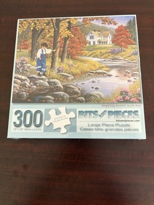 STEPPING STONES 300 Pc Large Puzzle Bits & Pieces NEW SEALED Country River Scene - Image 1 of 3