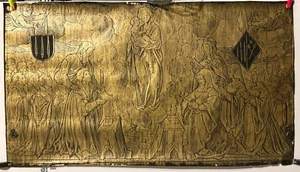 Termonde arte sfregamento ottone vintage, Belgio Bartolomeo Penneman 1538 15,5x28" - Foto 1 di 11