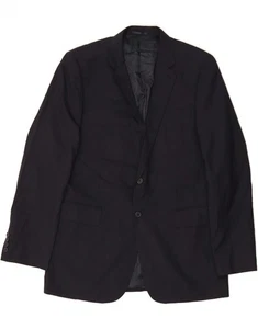 JAEGER Mens 2 Button Blazer Jacket UK 42 XL Navy Blue Wool AS12 - Picture 1 of 4