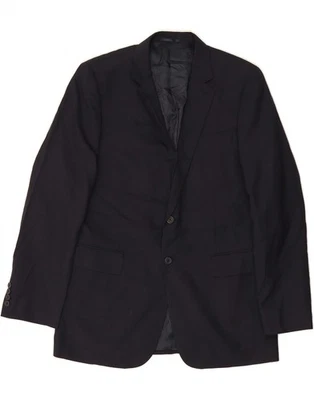 JAEGER Mens 2 Button Blazer Jacket UK 42 XL Navy Blue Wool AS12 - Image 1 of 4