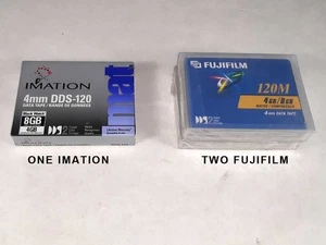 NEU VERSIEGELT 2 FUJIFILM KASSETTEN 1 IMATION 4MM 4GB/8GB DATENBAND - Bild 1 von 1