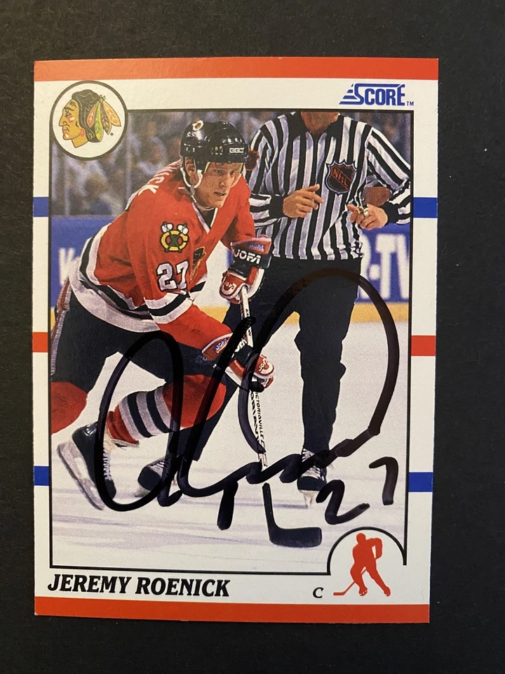 Jeremy Roenick 1990 Score Autograph Mint Card #179 Blackhawks  - Image 1 of 1