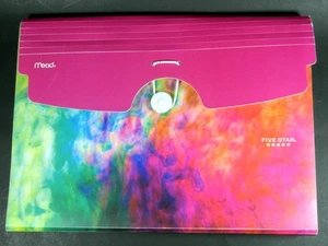 Five Star 6 Pocket Expanding File Folders / Organizer, Plastic, Colorful Swirls - Picture 1 of 4