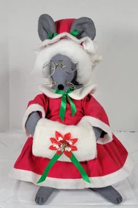 Tapón de puerta hecho a mano para señora Claus abuela ratón de Navidad casa abuela núcleo 16" - Imagen 1 de 23
