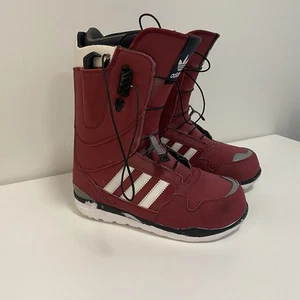 Adidas Snowboard Boots Red White Size 8 US / 41 1/3 EU Lace Up Freestyle Men - Picture 1 of 15