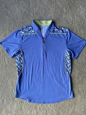 Женская футболка-поло Kate Lord размер M синяя желтая белая для гольфа тенниса спорта - Изображение 1 из 3