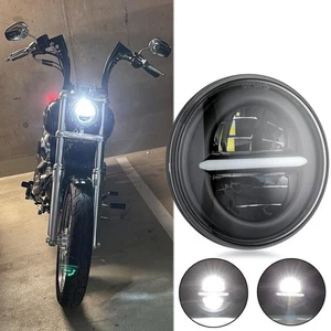 5.75" LED Headlight Projector Hi/Lo DRL For Harley Davidson Dyna Streetbob FXDB - Foto 1 di 16