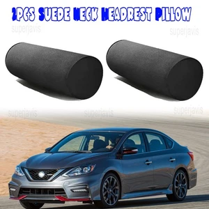 2Pcs Suede Neck Headrest Pillow Cervical Spine Protect Cushion For Nissan Sentra - Picture 1 of 11
