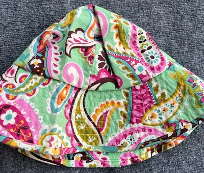 Vera Bradley Trituradora Sol Sombrero Paisley Rosa Verde Algodón Flores Sombra Protector Foto 1 de 4