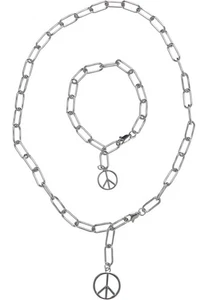 Modeschmuckset Necklace Bracelet Peace Urban Classics Y Chain Pendant Necklace - Picture 1 of 8