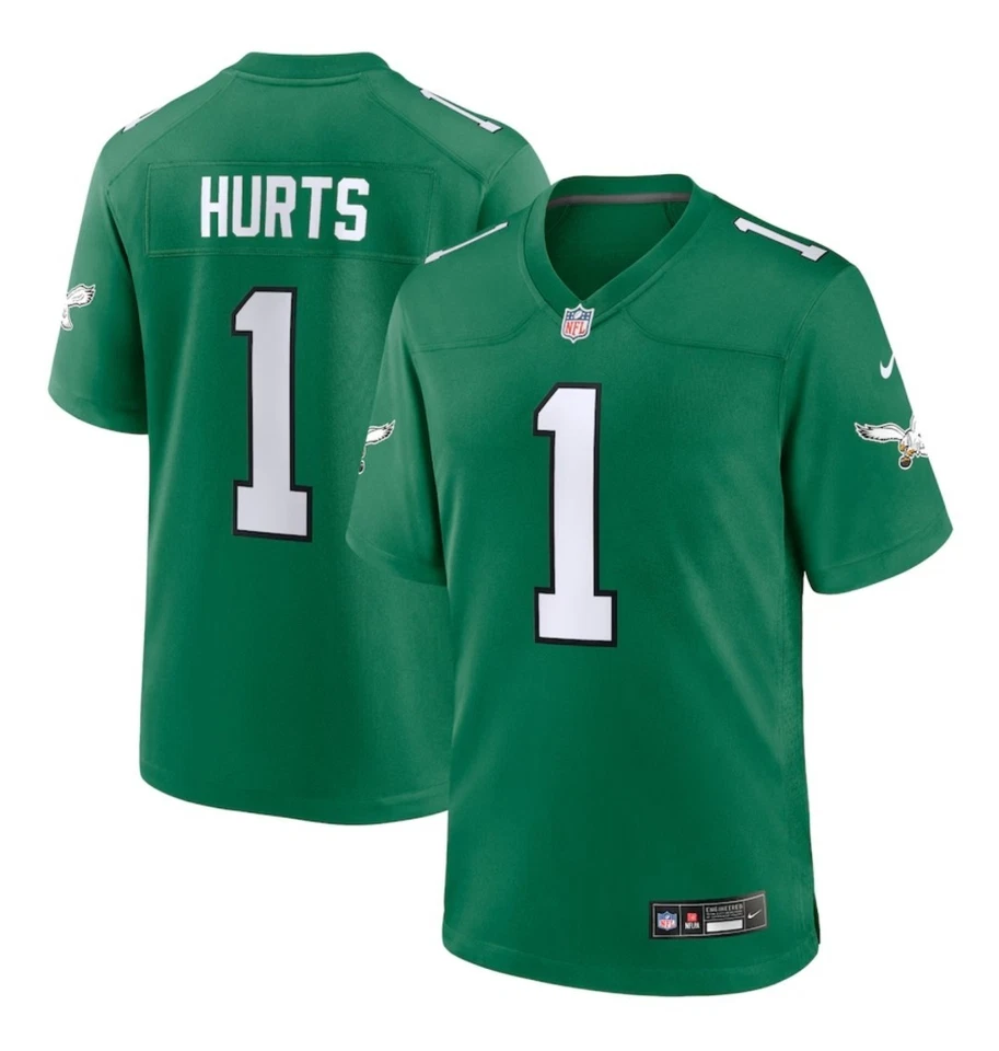 Camiseta deportiva alternativa verde Nike Kelly de los Philadelphia Eagles Jalen Hurts para hombre  Foto 1 de 1