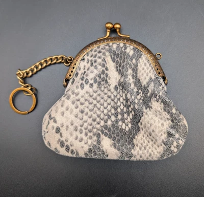 Sharif Coin Purse Key Chain Snake Skin Leather Coin Pouch Keychain - Image 1 of 4