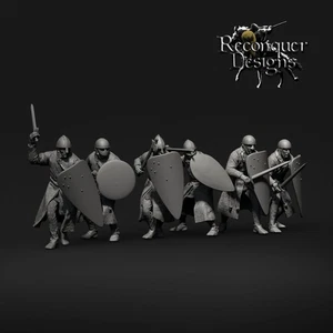 28mm Medieval 12th Century Military order sergeants x12 figs SAGA Lion Rampant - Picture 1 of 3